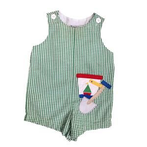 Samara Seersucker Beach Pail Jonjon Shortalls Size 24mo